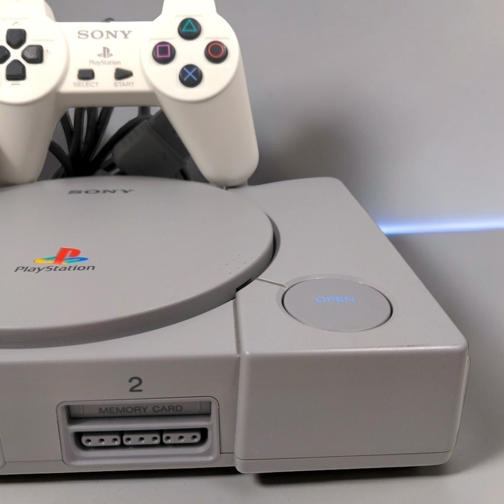 Sony PlayStation PS1 Console Bundle SCPH-5501 NTSC Gray VTG OEM Controller NYKO - Picture 3 of 13